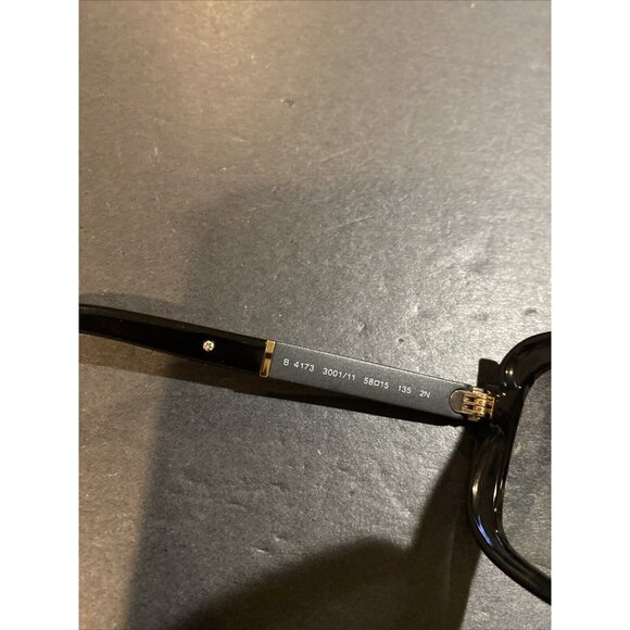 Burberry B 4173 Sunglasses 3001/11 58-15 135 2N Polished Black Plaid/Gradient - Picture 8 of 11